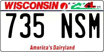WI license plate 735NSM