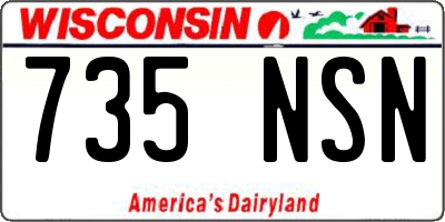 WI license plate 735NSN