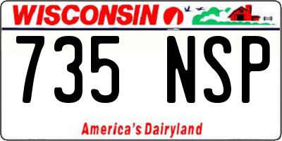 WI license plate 735NSP