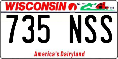 WI license plate 735NSS