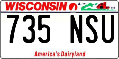 WI license plate 735NSU