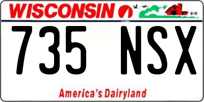 WI license plate 735NSX