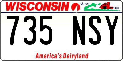 WI license plate 735NSY