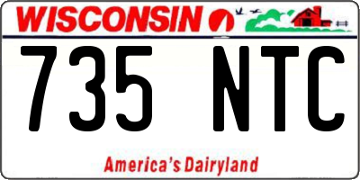 WI license plate 735NTC