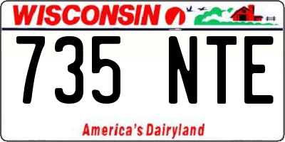 WI license plate 735NTE