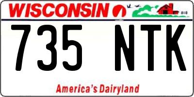 WI license plate 735NTK