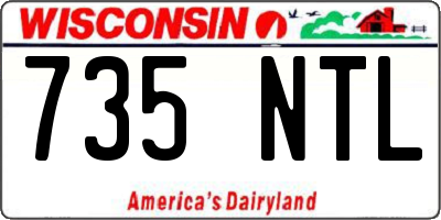 WI license plate 735NTL