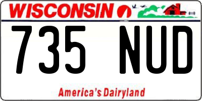 WI license plate 735NUD