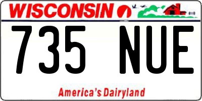 WI license plate 735NUE