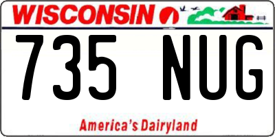 WI license plate 735NUG