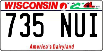 WI license plate 735NUI
