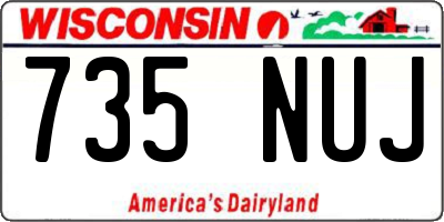 WI license plate 735NUJ