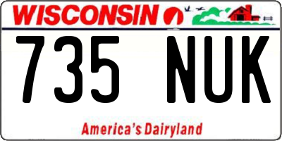 WI license plate 735NUK