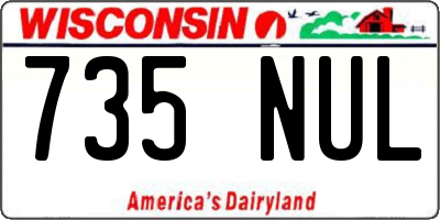 WI license plate 735NUL