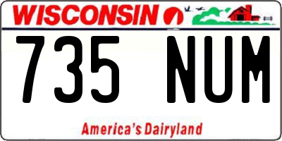 WI license plate 735NUM