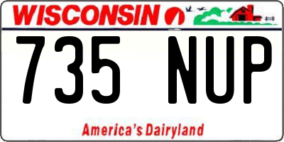 WI license plate 735NUP