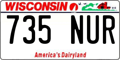 WI license plate 735NUR
