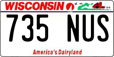 WI license plate 735NUS