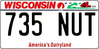 WI license plate 735NUT