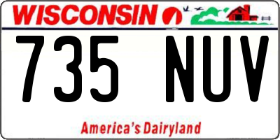 WI license plate 735NUV