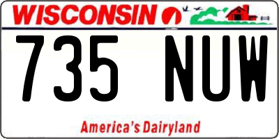 WI license plate 735NUW