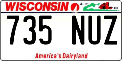 WI license plate 735NUZ