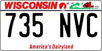 WI license plate 735NVC