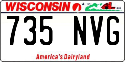 WI license plate 735NVG