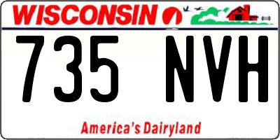 WI license plate 735NVH