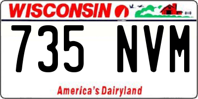WI license plate 735NVM