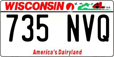 WI license plate 735NVQ