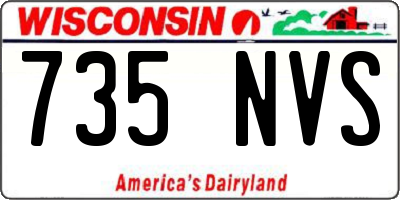 WI license plate 735NVS