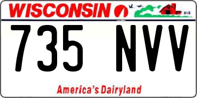 WI license plate 735NVV