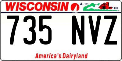 WI license plate 735NVZ