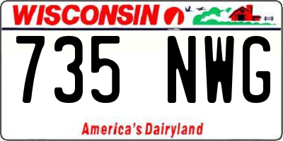 WI license plate 735NWG