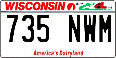 WI license plate 735NWM