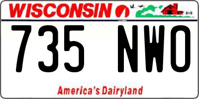 WI license plate 735NWO