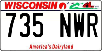WI license plate 735NWR