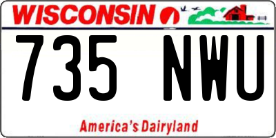 WI license plate 735NWU