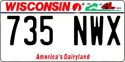 WI license plate 735NWX