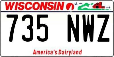 WI license plate 735NWZ