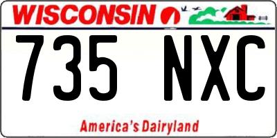 WI license plate 735NXC