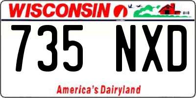 WI license plate 735NXD