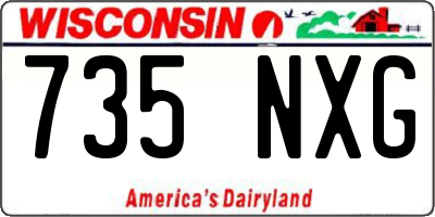 WI license plate 735NXG