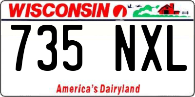 WI license plate 735NXL