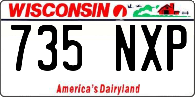 WI license plate 735NXP
