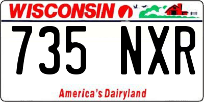 WI license plate 735NXR