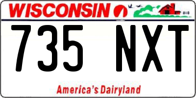 WI license plate 735NXT