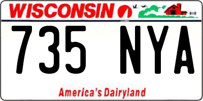 WI license plate 735NYA