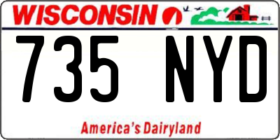 WI license plate 735NYD